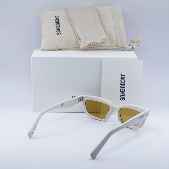 Jacquemus SALON JAC/62 C3 Rectangle Sunglasses - White\\Brown main image 8